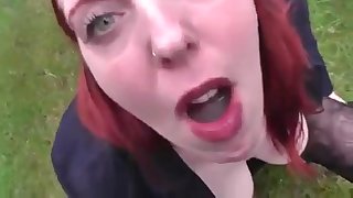 Redhead Deutsch milf plant turn this way big cock with her ass and mouth in the park